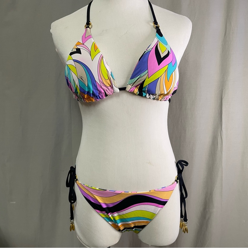 TRINA TURK 2-pc  St. Tropez Triangle Top & Side-Tie Bottom BIKINI Size s…